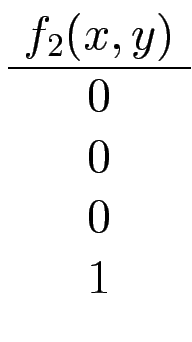 $\displaystyle \begin{array}{cc\vert c}
f_2(x,y)   \hline
0 \\
0 \\
0 \\
1
\end{array}$