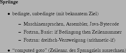 \begin{frame}[fragile,environment=slide]
\frametitle{Sprnge und Schleifen (Bewe...
...ersetzte Programm
ist genauso schwer zu warten wie das Original.
\par\end{frame}