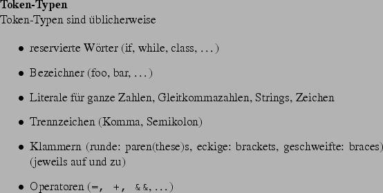 \begin{frame}[fragile,environment=slide]
\frametitle{Grammatiken}
\par\par
\be...
...ugte Sprache:
$ L(G) = \{ w \mid S \to^* w \wedge w \in \Sigma^* \}$.\end{frame}