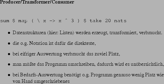 \begin{frame}[fragile,environment=slide]
\frametitle{Zusammenfassung}
\par
\begi...
...mein akzeptiertes abstraktes Collections-Framework)
\end{itemize}\par\end{frame}