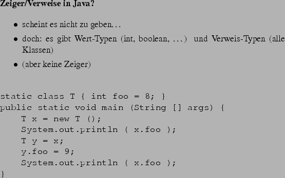 \begin{frame}[fragile,environment=slide]
\frametitle{Aliasing}
\dots erschwert P...
...erbatim}
bung: was wird besser durch \verb\vert const\vert? Wo?
\par\end{frame}