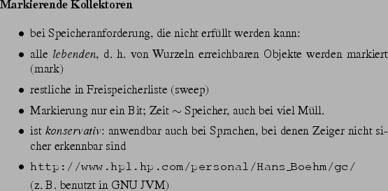 \begin{frame}[fragile,environment=slide]
\frametitle{Generationen usw.}
\par
\be...
...tion FAQ
\url{http://java.sun.com/docs/hotspot/gc1.4.2/faq.html}
\par\end{frame}