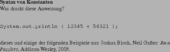 \begin{frame}[fragile,environment=slide]
\frametitle{Implizite/Explizite Typumwa...
...amm macht, dann macht es wahrscheinlich
nicht das, was man will.
\par\end{frame}