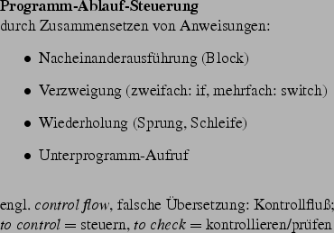 \begin{frame}[fragile,environment=slide]
\frametitle{Verzweigungen (zweifach)}
\...
...e weglassen darf (vgl. ?/:) (Haskell)
\end{itemize}\end{itemize}\par\end{frame}